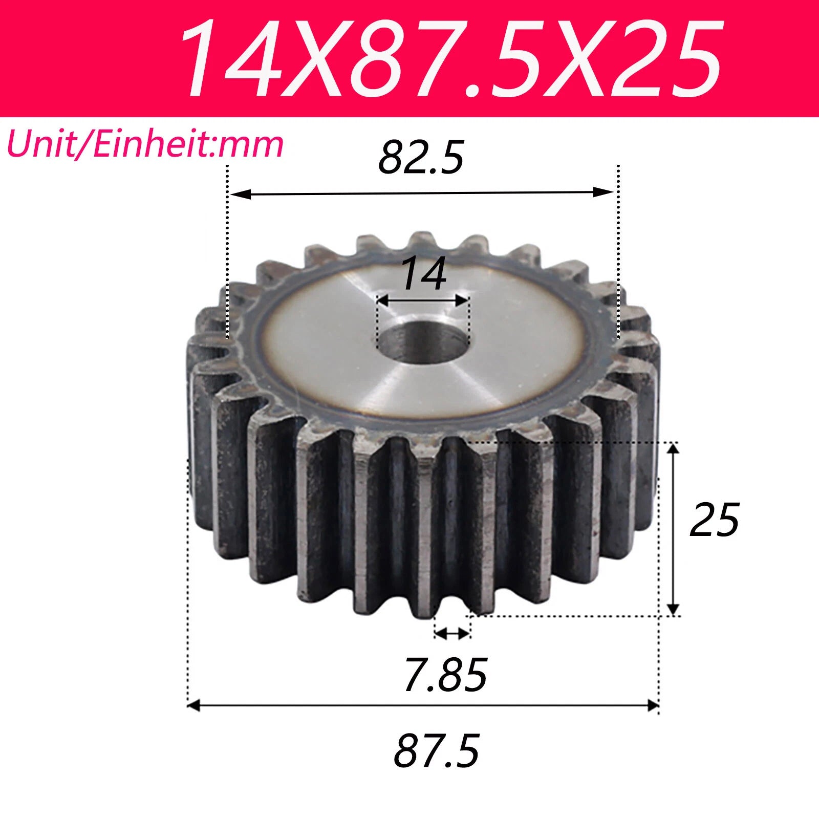 2.5 Modul 45# Steel Spur Gears Pinion Gear Thick 25mm 10-80 Teeth For 3D CNC