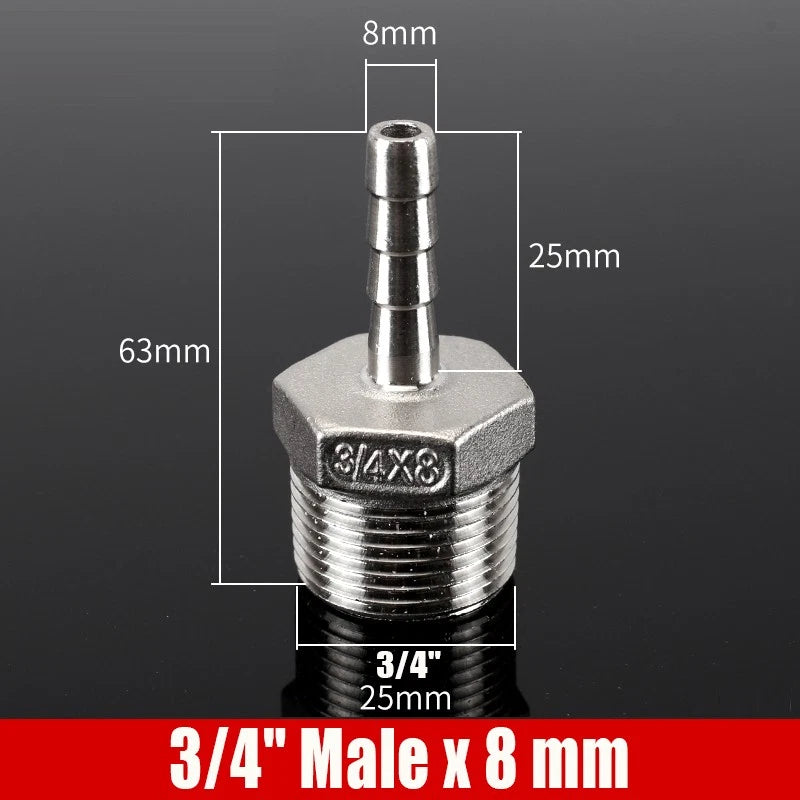 1/4"-4" Inch Female/Male Stainless Hose Connector Fitting For Air Water Fuel Gas