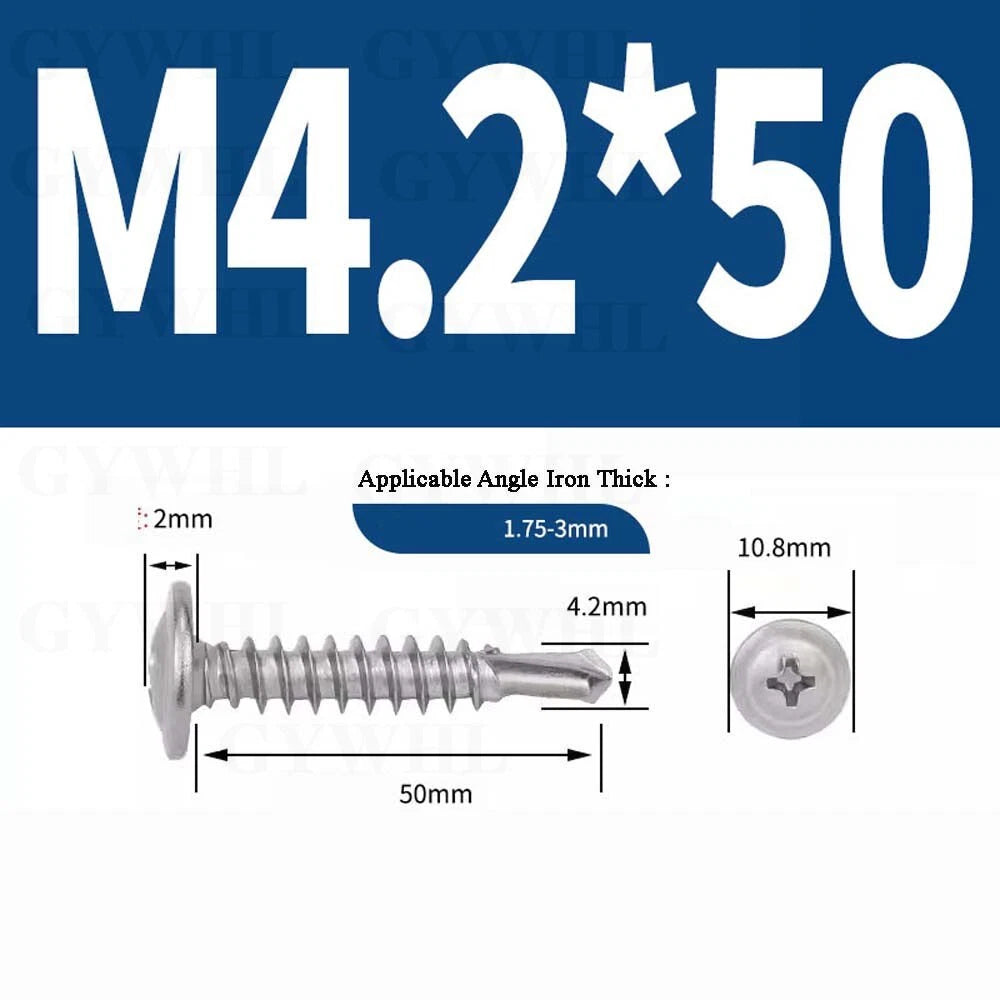 M4.2 M4.8 Self Drilling Wafer Head Screws – Steel & Stainless for Sheet Metal
