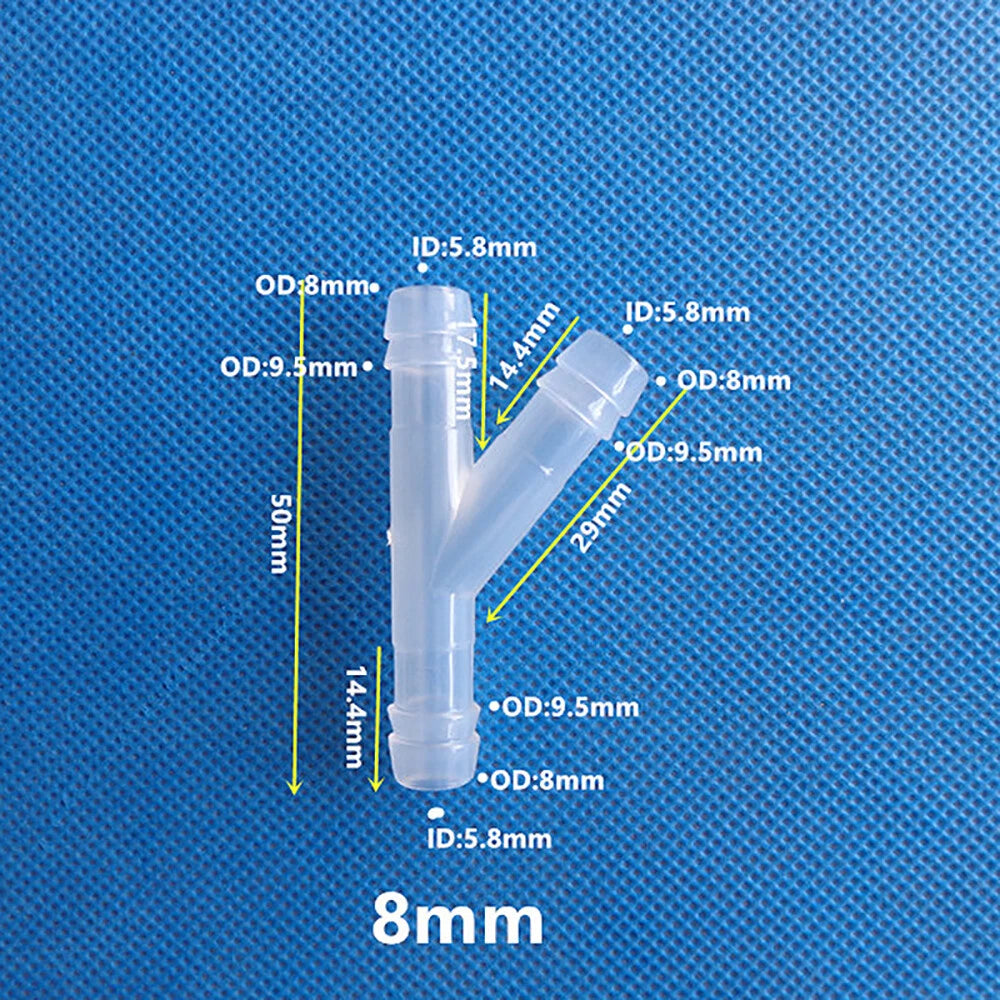 Y-Type 3-Way Barbed Hose Connector — Plastic Tee Fitting for Tube & Pipe