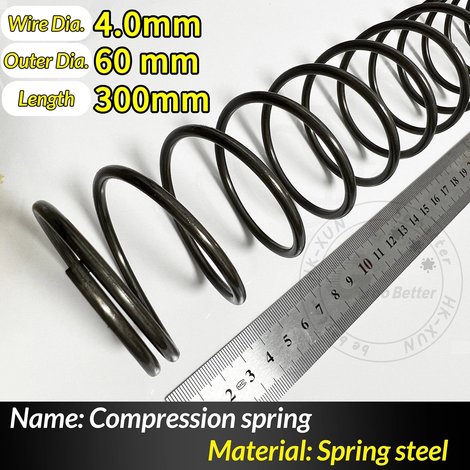 Compression Spring Pressure Springs, Wire Dia 4-5mm, OD 20-80mm, Length 300mm