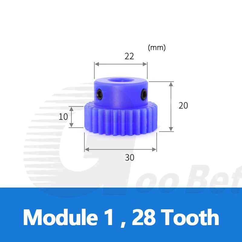 Mod 1/1.5/2 Precision Spur Gear Pinion 15-120 Tooth with Step Bore 4-16mm Nylon