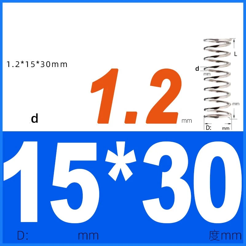Compression Spring 1.2mm Wire Dia 14mm - 20mm OD Small Pressure Springs