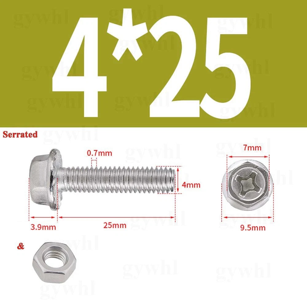 Phillips Hex Flange Bolts with Hex Nuts — Serrated & Smooth, M3–M8