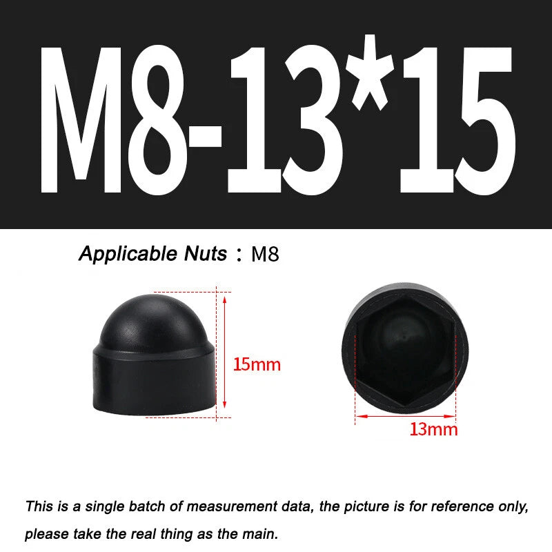 Hex Bolt & Nut Protection Caps – Plastic Hexagonal Screw Covers for M4 M5 M6 M8 M10 to M24 (PE, 5-100 Pack)