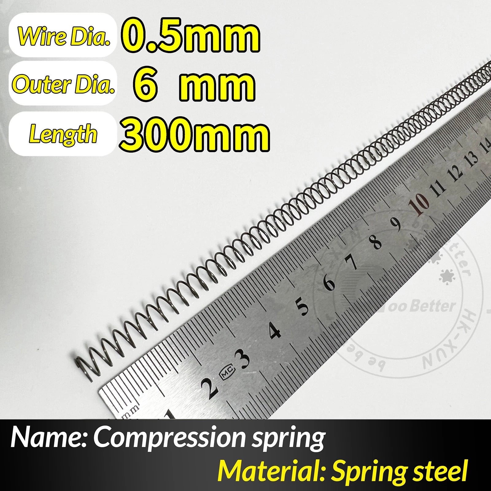 Compression Spring Pressure Springs, Wire Dia 0.3-1.0mm, OD 2-25mm, Length 300mm
