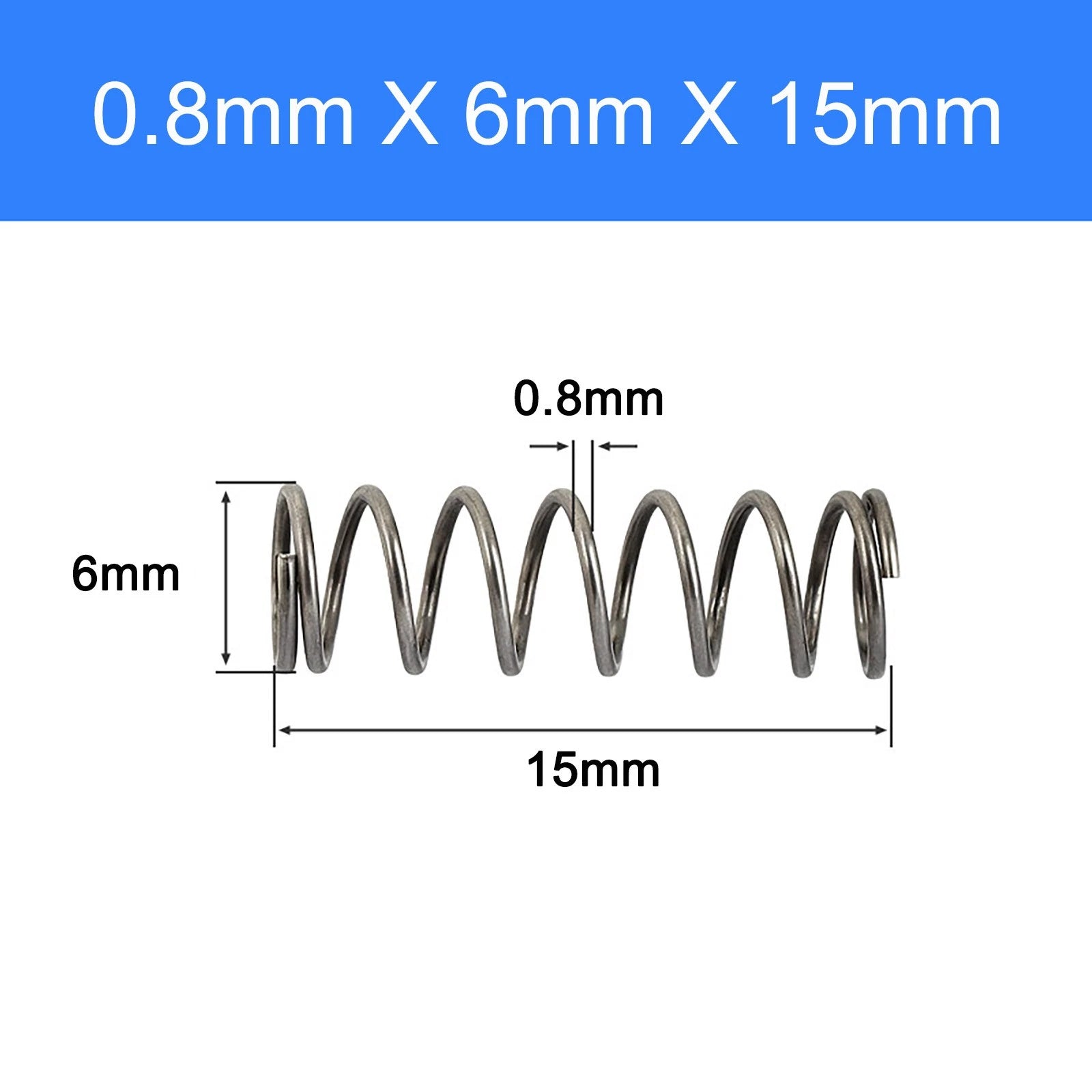 Compression Spring Spring Steel Pressure Coil Spring 0.8mm Wire OD 3-15mm DIY