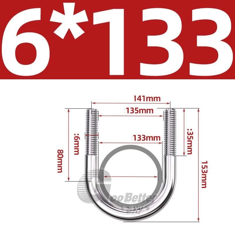 Square U - Bolts Stainless Steel — M6 to M24 | 304 A2 & 316 A4 Marine Grade - HomeDIYer