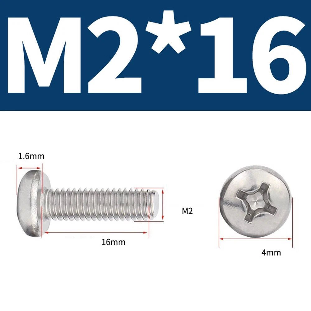 Phillips Pan Head Machine Screws — A4 Marine Grade Stainless Steel, DIN 7985 (M1.6–M10) - HomeDIYer