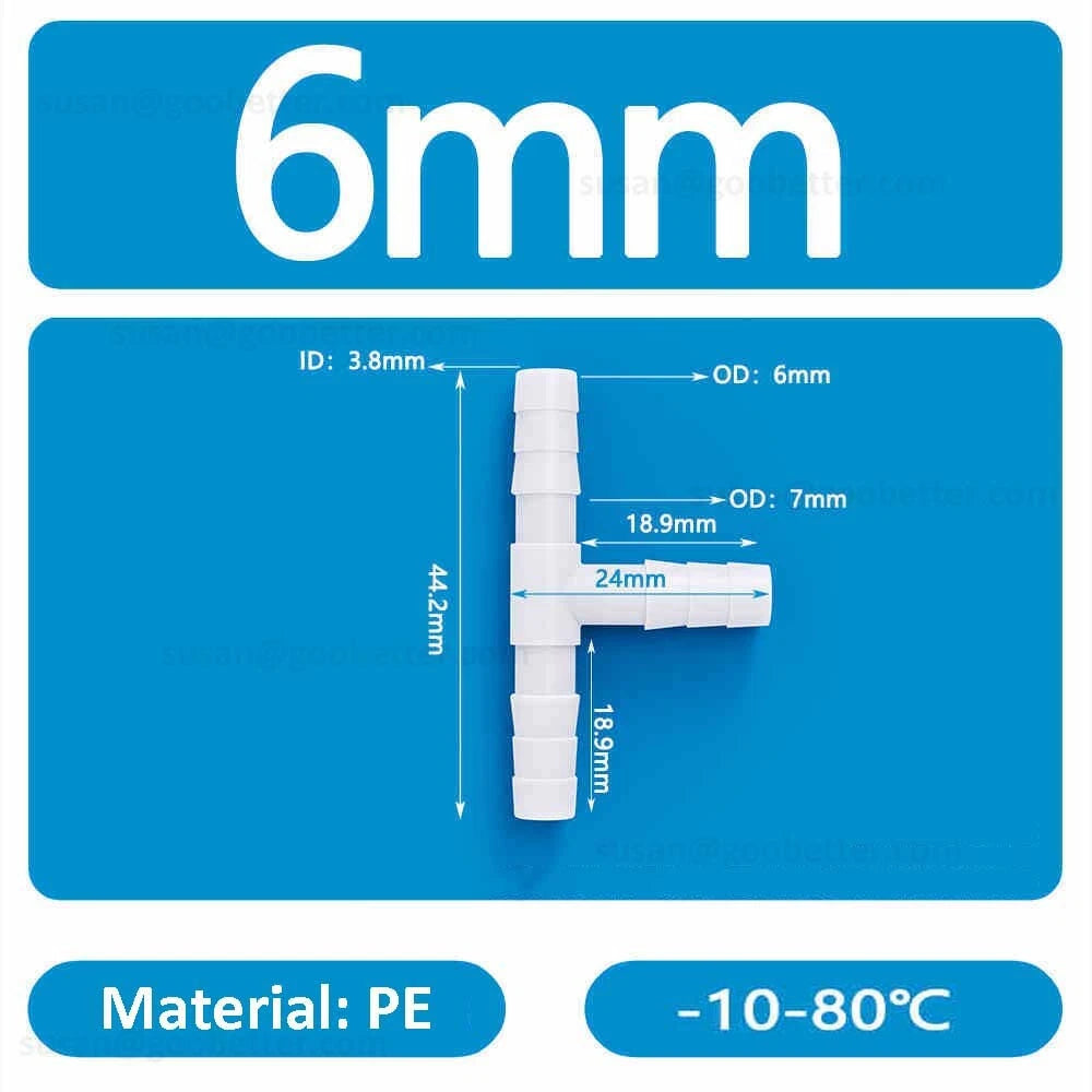 Plastic Barbed Hose Connectors — T-Piece, Elbow & Straight Fittings for Air & Water Lines