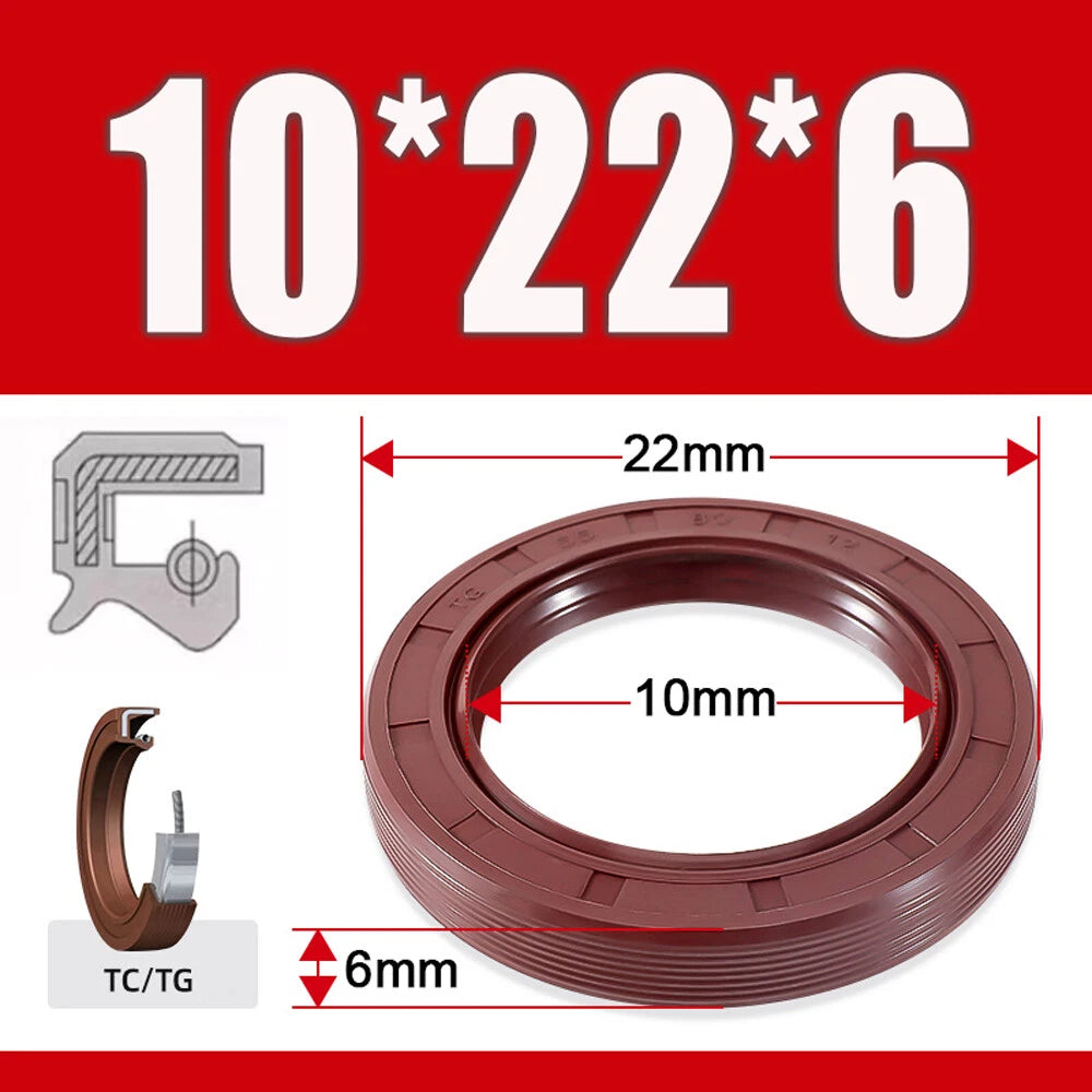 Metric TC Oil Seal FKM Dual Lip Rotary Shaft Seal 8mm–40mm Bore