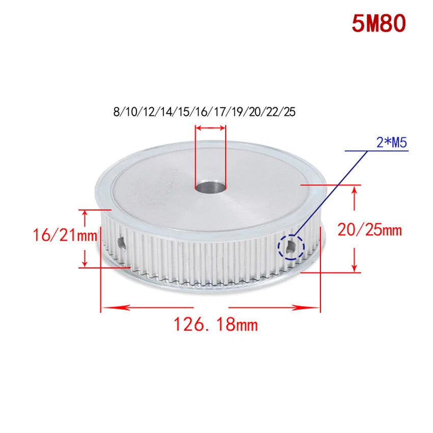 HTD-5M 10-100Teeth  Timing Belt Pulley Pitch 5mm AF-type Drive Pulley Width 16mm