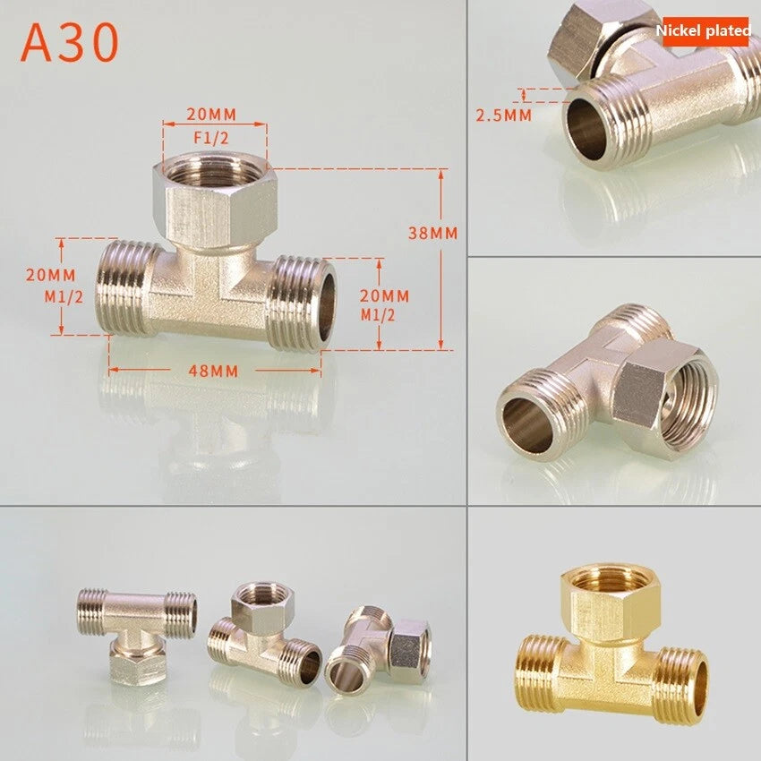 BSP 1/2" Brass Pipe Fittings — Adapters, Elbows, Tees & Connectors