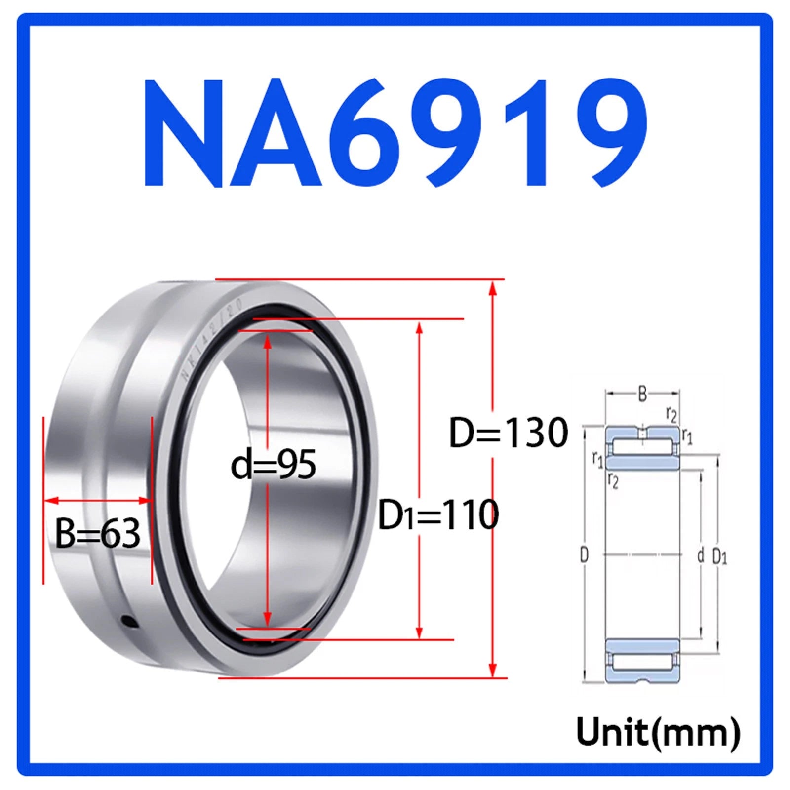 Needle Roller Bearings With Inner Ring High-Quality NA4900 - NA6920 ID 10-100mm