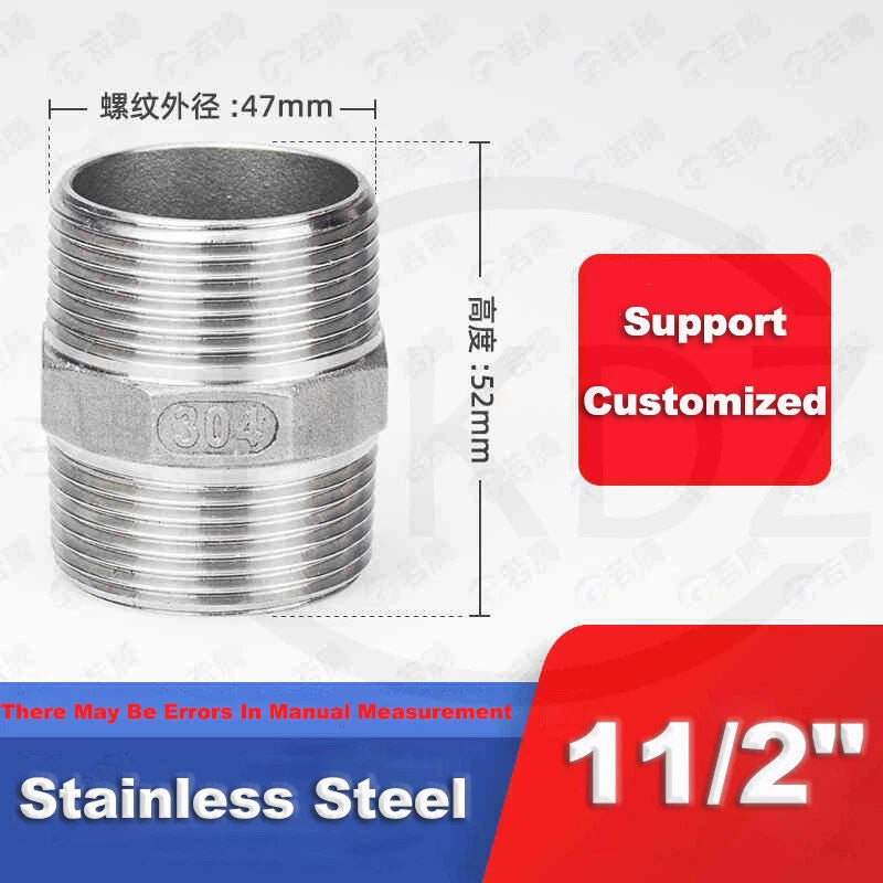 BSP Male to Male Stainless Steel Hexagon Nipple Pipe Fittings | 201 / 304 / 316 | 1/8" to 4"