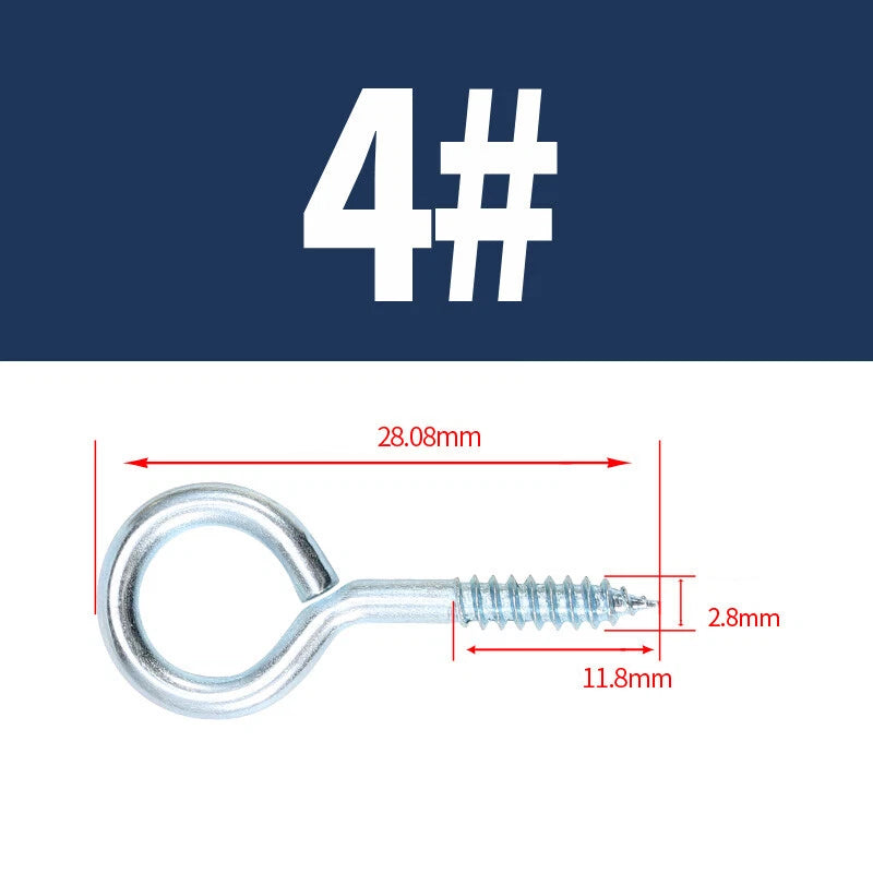 Zinc Screw Eyes & Hooks — Metric Wood Thread, 16–105mm, Hook & Eye with Optional Wall Plug