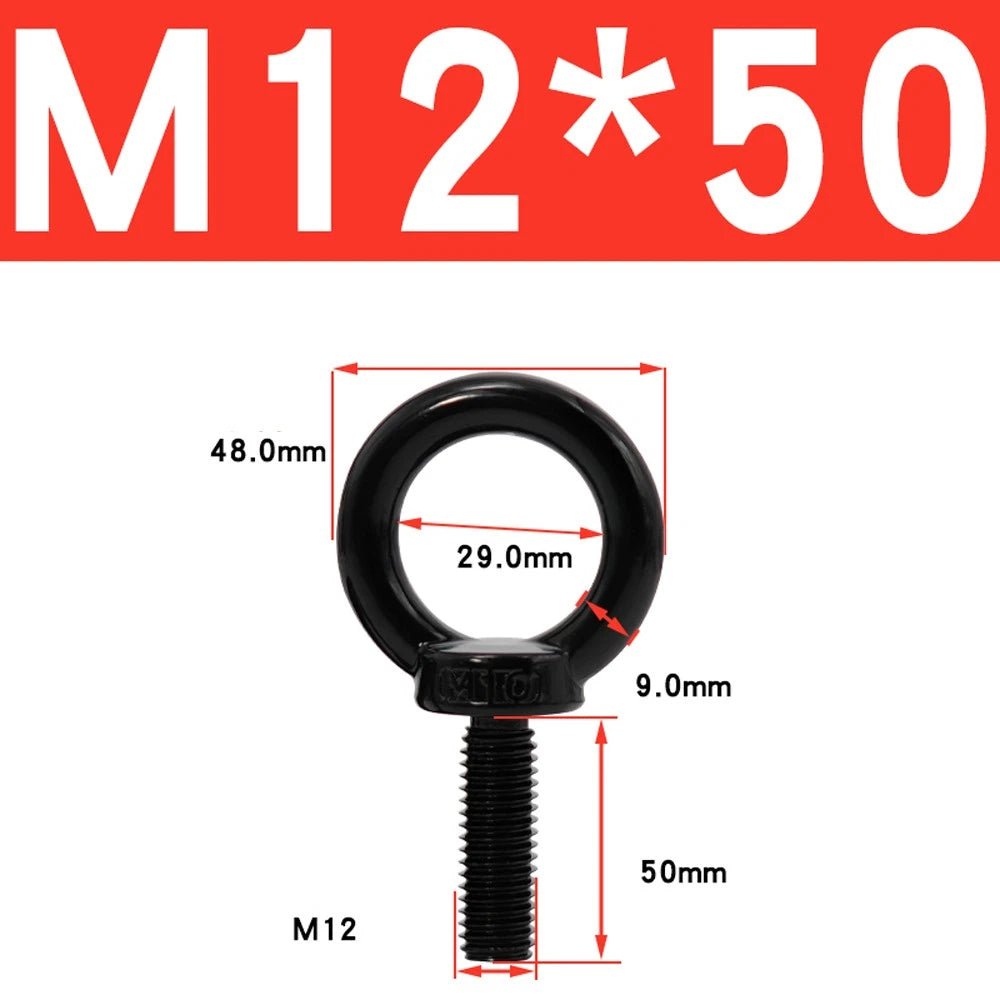 Black 304 Stainless Steel Eye Bolts and Eye Nuts — M3 to M20 Lifting Hardware - HomeDIYer