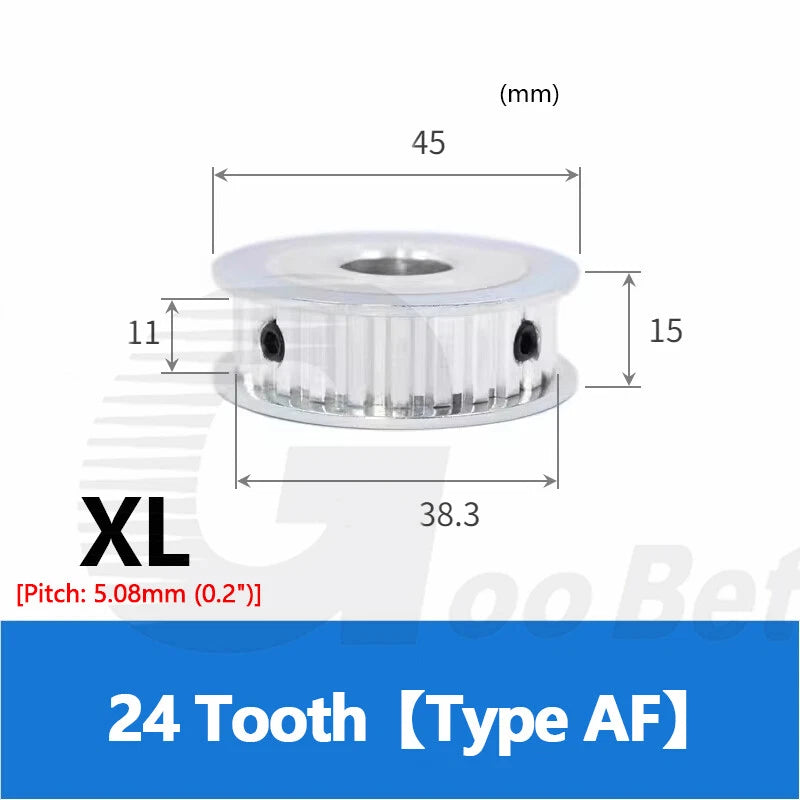 XL 10mm Timing Belt Drive Pulley Aluminium 10 - 40 Tooth 4-25mm Bore Extra Light