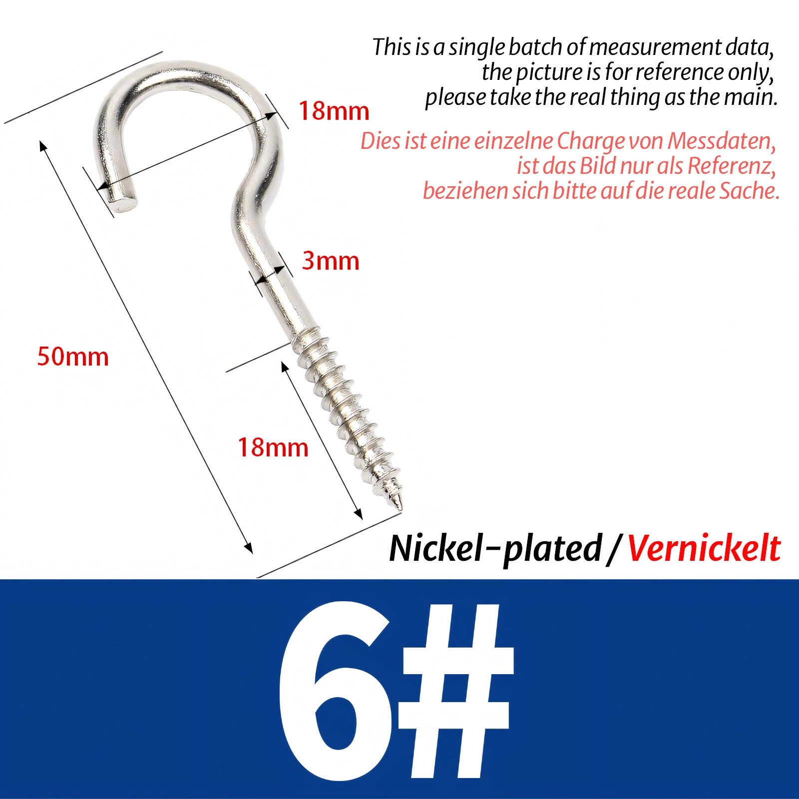Screw-In Eye Hooks & Open Hooks — Nickel, Zinc & 304 Stainless, 16–106mm, All Sizes