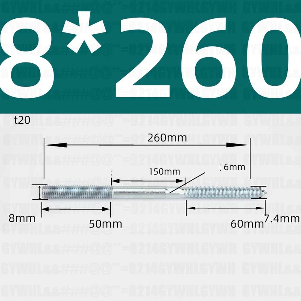 M6 M8 M10 Hanger Bolts – Zinc Plated Steel Torx Drive, Headless Furniture Wood Screws for Sofa Legs & Mounting