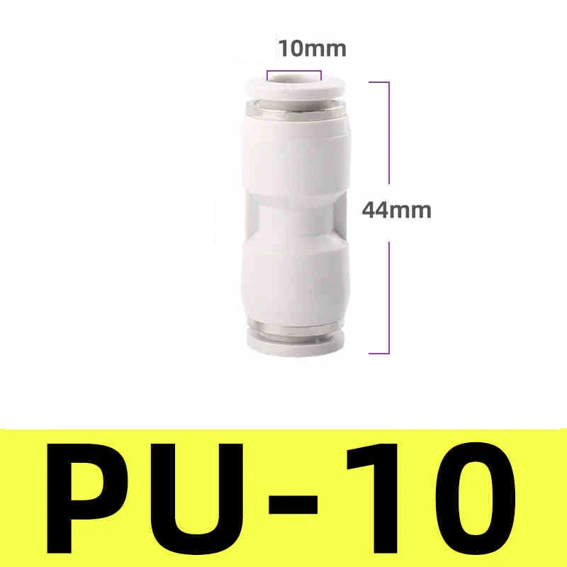 White Pneumatic Push Fit Connector Tube Pipe Joiner Air Water Lines Hose 4-16mm
