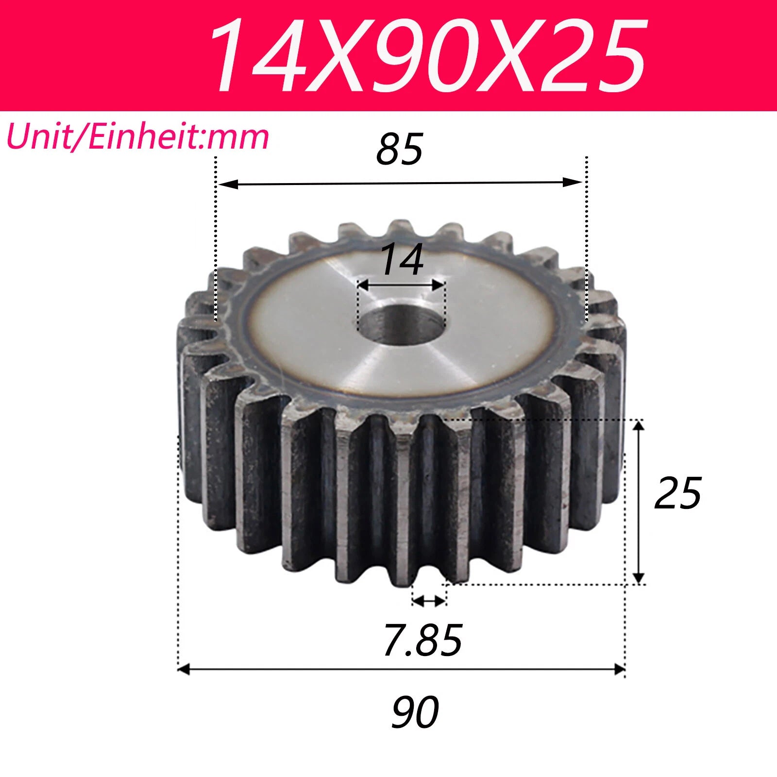 2.5 Modul 45# Steel Spur Gears Pinion Gear Thick 25mm 10-80 Teeth For 3D CNC