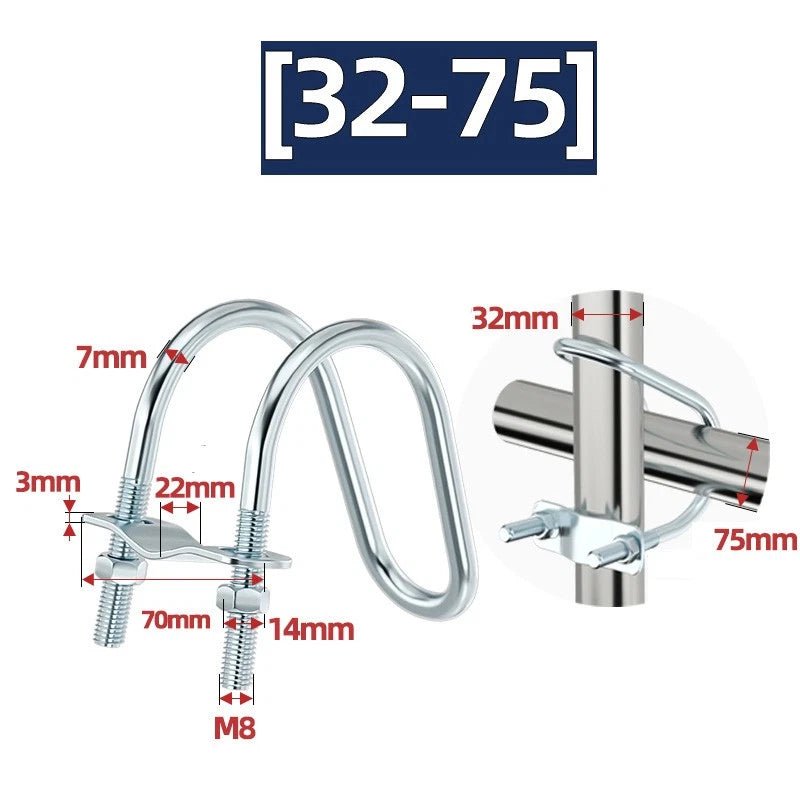 U - Bolt Pipe Clamp — Double & Single U - Shape Saddle Clamp for Greenhouse & Awning Frames - HomeDIYer