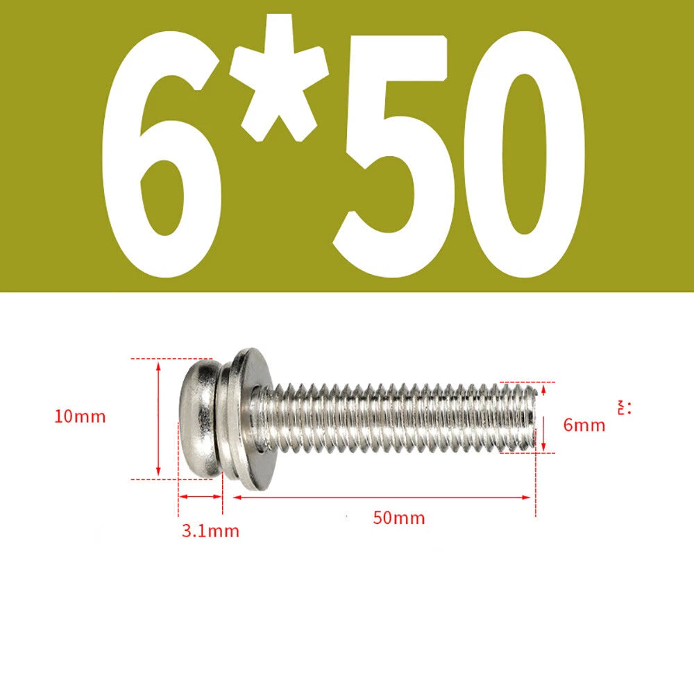 M5–M8 Phillips Pan Head Screws with Flat Washer – Nickel Plated or Black Zinc, Carbon Steel