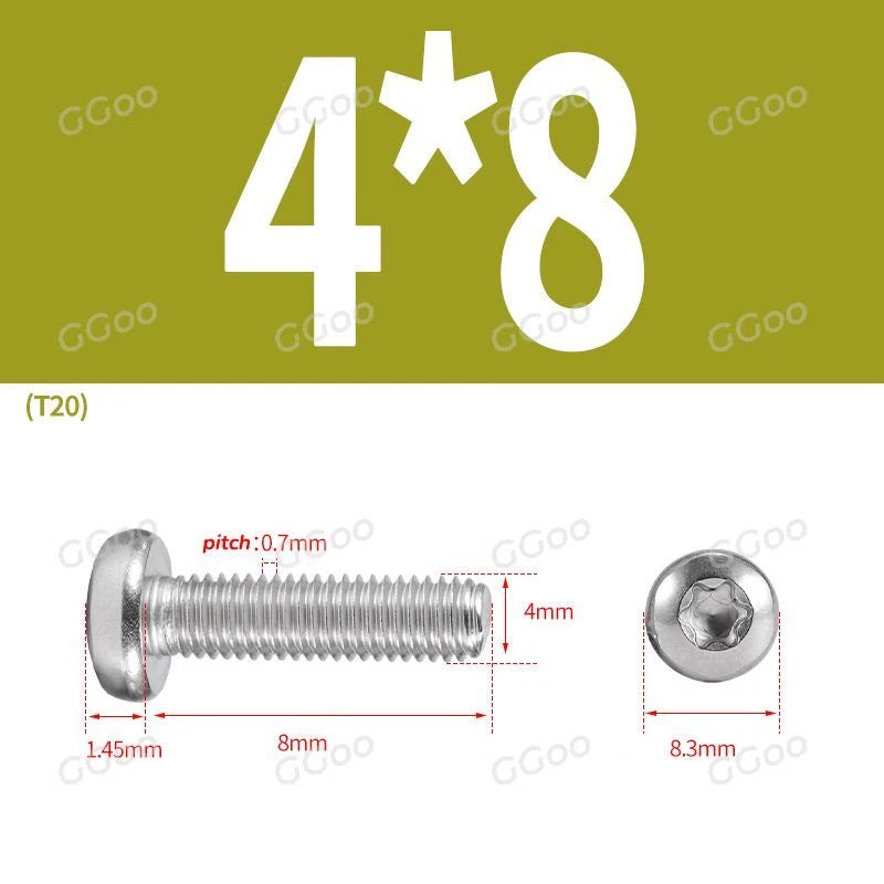A2 Stainless Steel Torx Pan Head Machine Screws — M2 to M8, Six-Lobe Drive