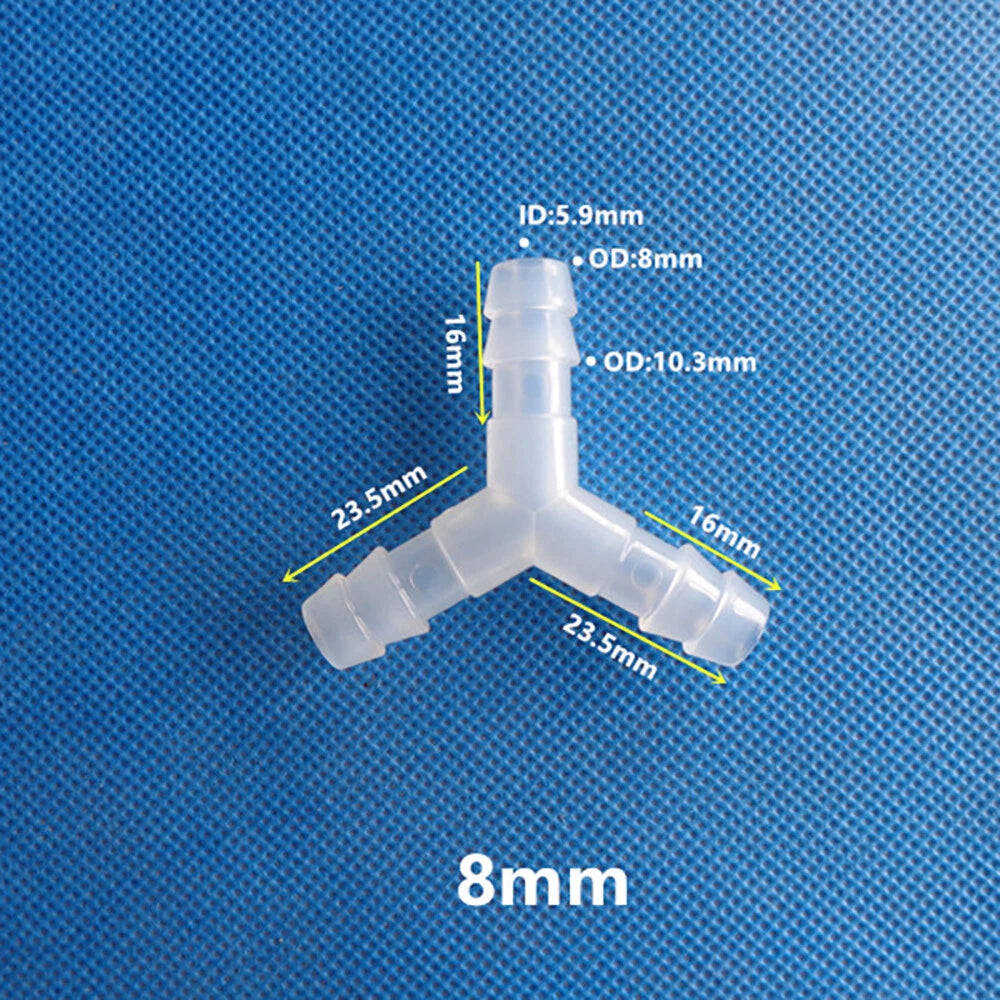 Y-Type 3-Way Barbed Hose Connector — Plastic Tee Fitting for Tube & Pipe