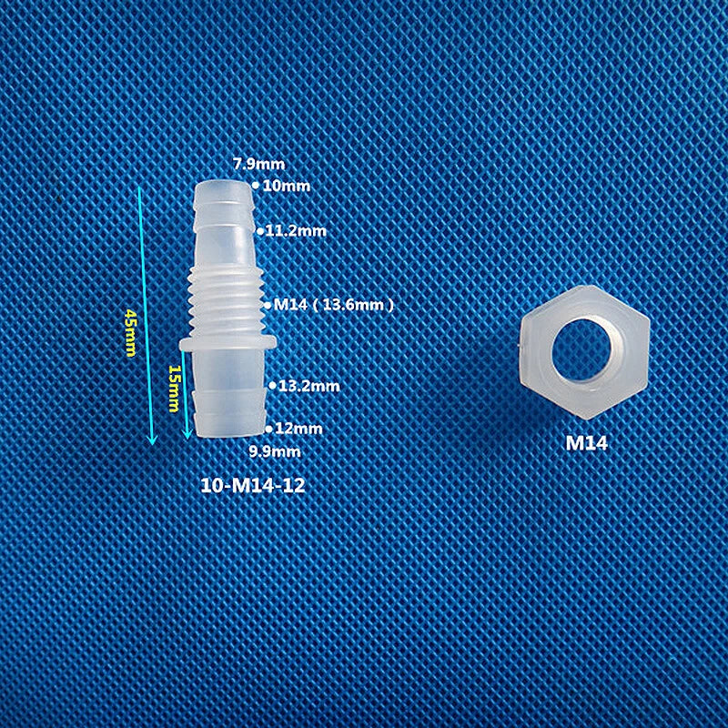 Bulkhead Straight Plastic Hose Connector with Nut — Barbed Thread Pipe Fitting