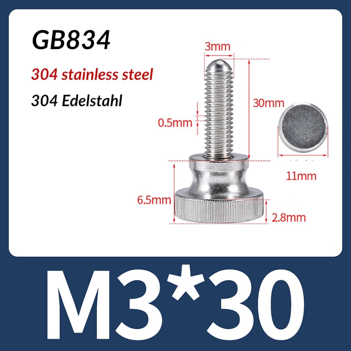 A2 Stainless Steel Knurled Thumb Screws – M2 to M10, Hand Turn Knob Bolts, 4 - 60mm Lengths - HomeDIYer