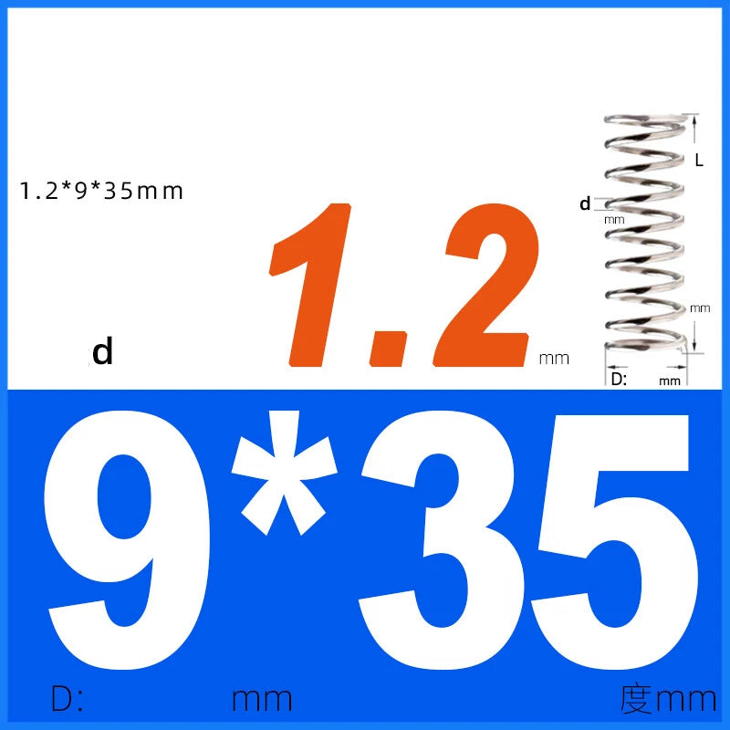 Compression Spring 1.2mm Wire Dia 8mm - 13mm OD Small Pressure Springs