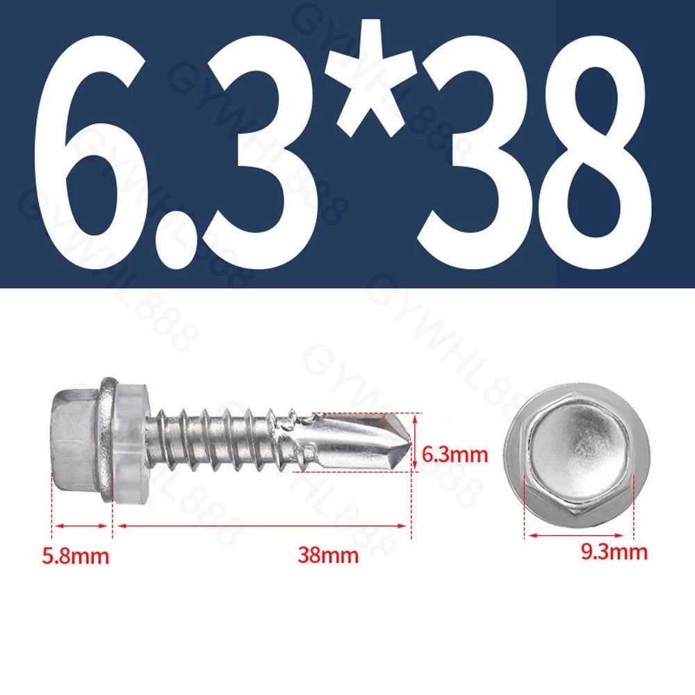 410 & A2 Stainless Hex Head Self‑Drilling Tek Screws – for Metal Roofing & Sheeting