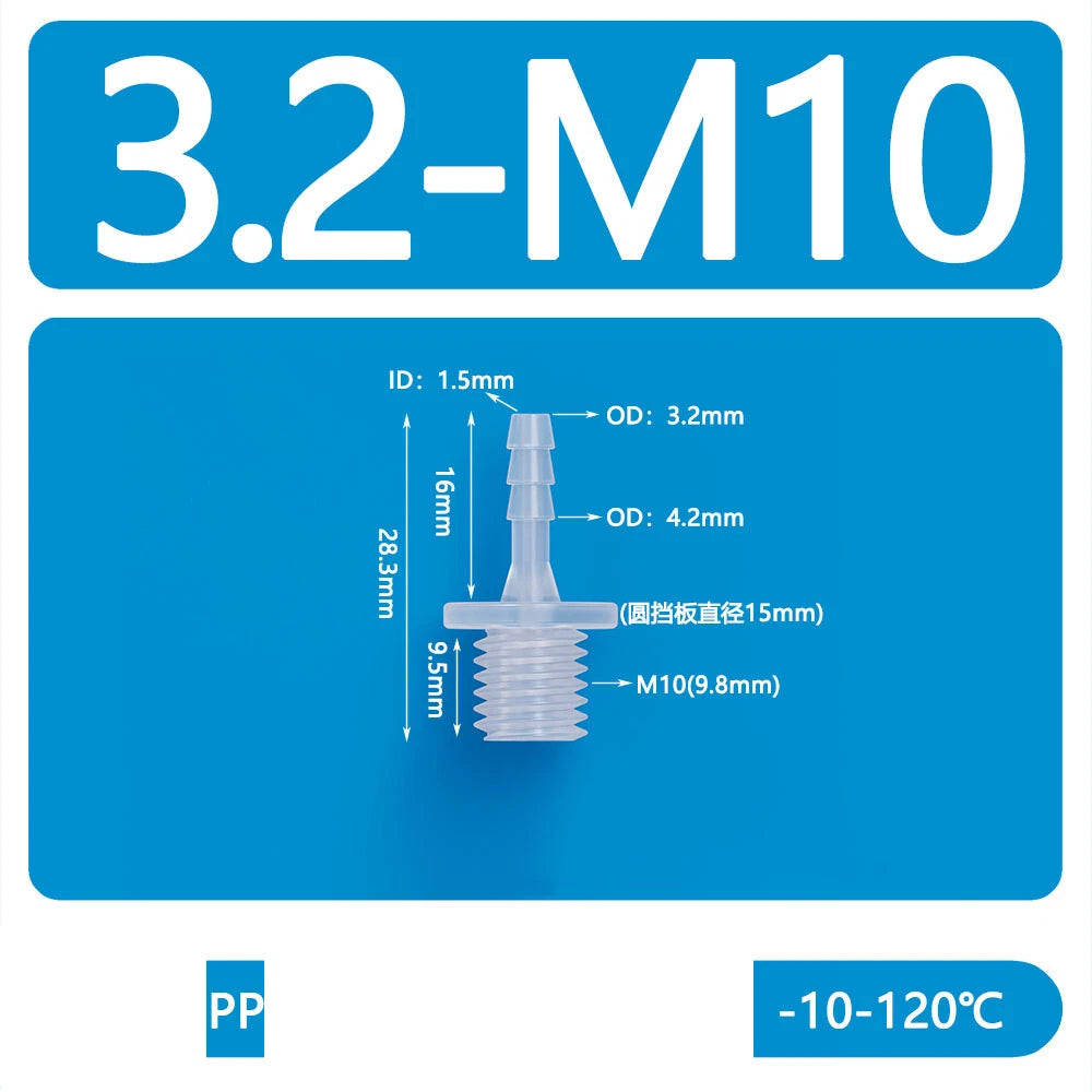 BSP Metric External Thread Straight Barb Connector – Plastic Hose Pipe Fitting