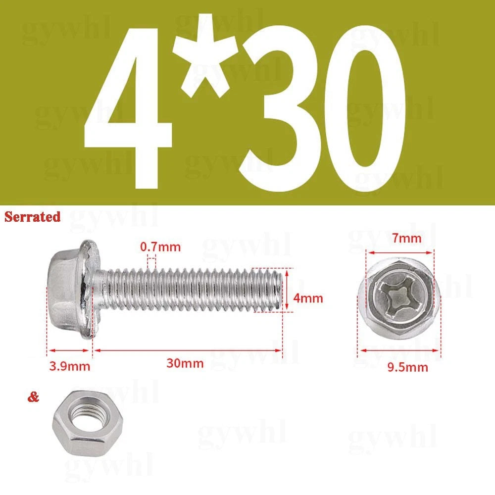 Phillips Hex Flange Bolts with Hex Nuts — Serrated & Smooth, M3–M8