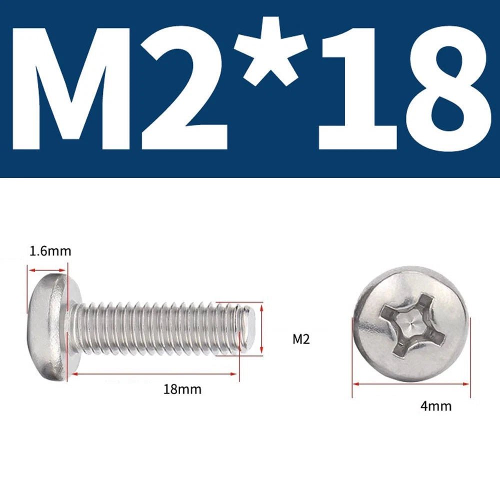 Phillips Pan Head Machine Screws — A4 Marine Grade Stainless Steel, DIN 7985 (M1.6–M10) - HomeDIYer