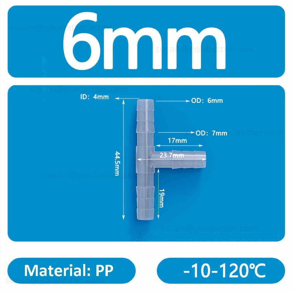 Plastic Barbed Hose Connectors — T-Piece, Elbow & Straight Fittings for Air & Water Lines