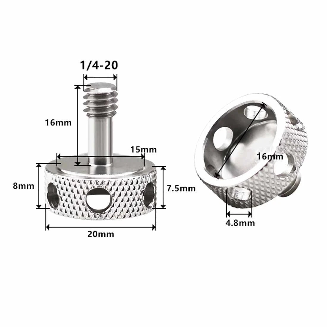 1/4" Camera Thumb Screws – Aluminum Alloy & Stainless Steel Pan Head Adapter Bolts - HomeDIYer