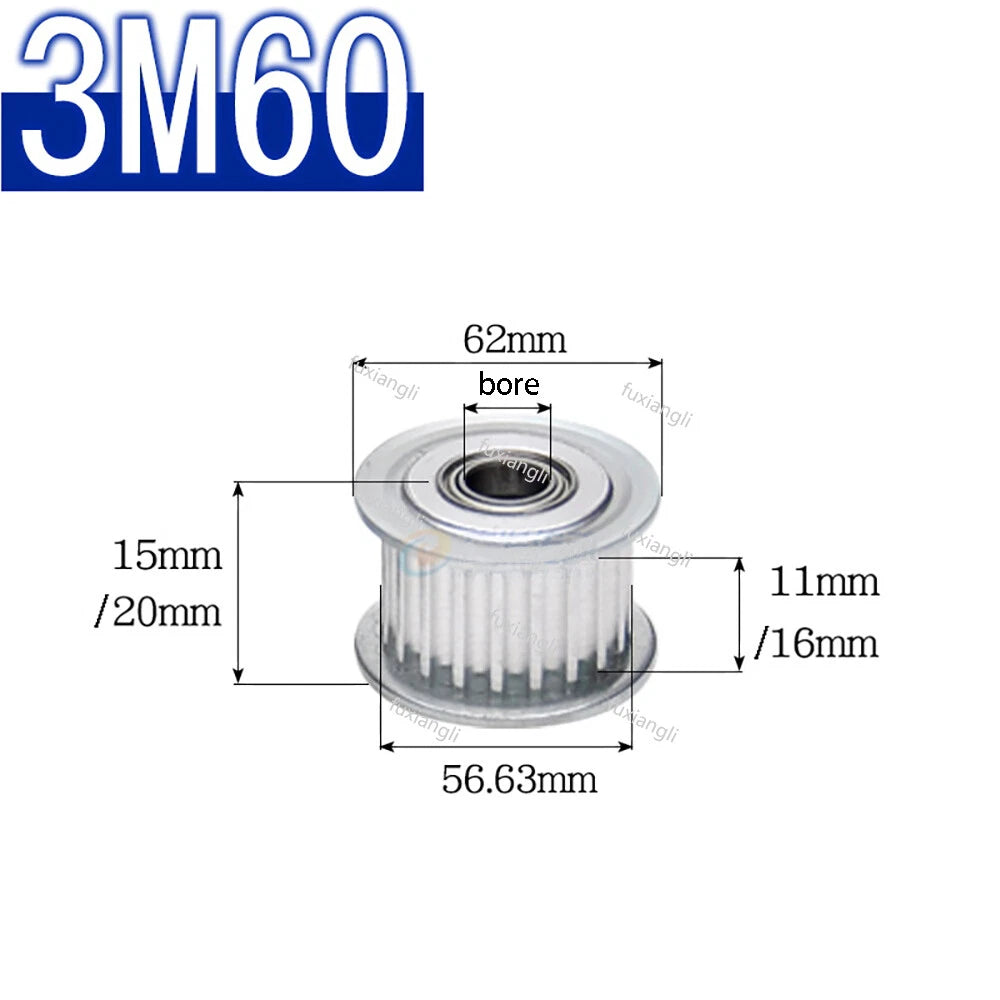 HTD-3M Timing Belt Idler Pulley Smooth Tooth/Toothed Tensioner Pulley Width 11mm
