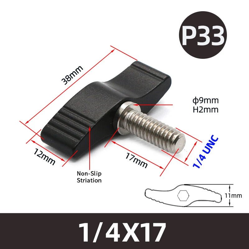 UNC 3/8" & 1/4" Wing Thumb Screws – Single & Double Wing T - Type, Aluminum & Stainless Steel - HomeDIYer