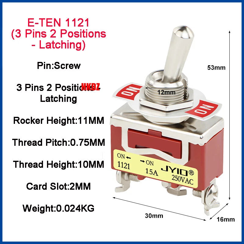 Heavy Duty Toggle Switch — 2/3 Position SPST DPDT, BEM & E-TEN Series, Pin or Screw Terminal