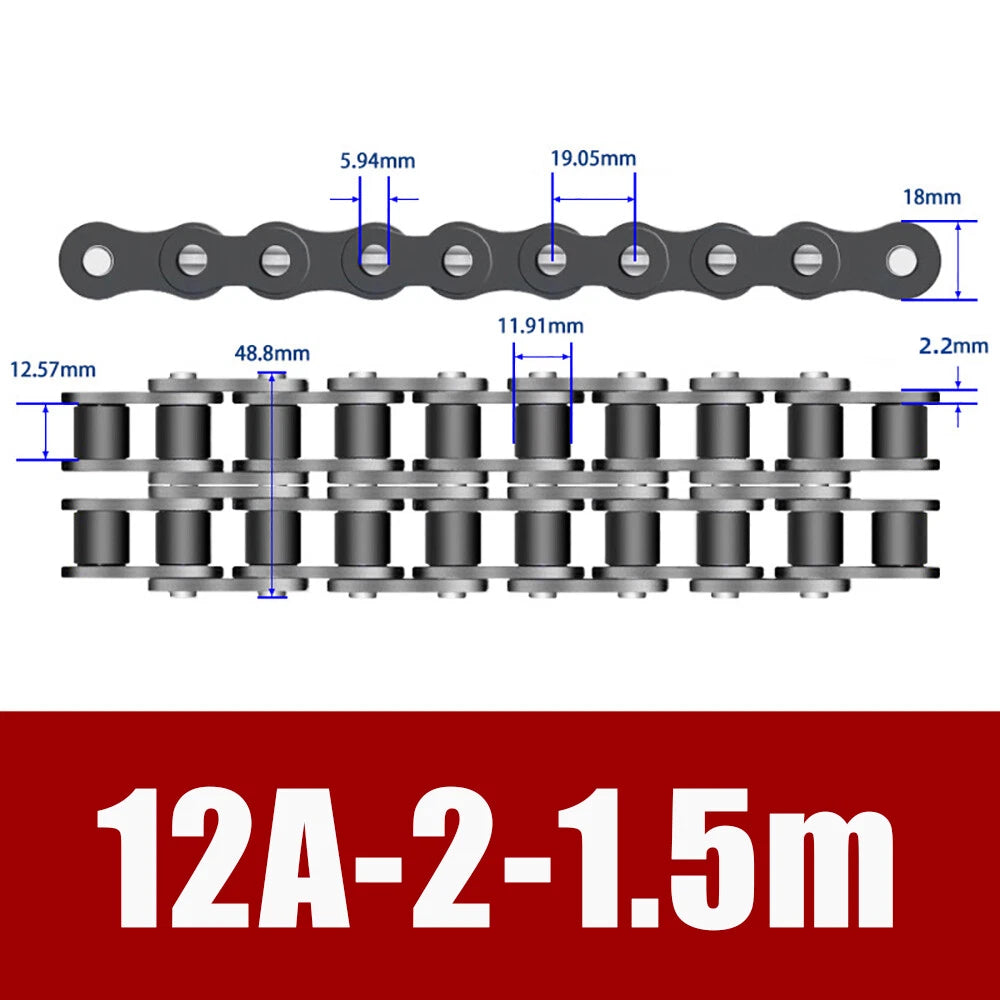 Roller Chain Single Row-Double Row Transmission Chain Manganese Steel 04C 06B