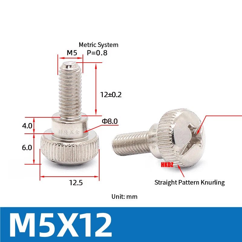 M3~M6 Phillips Carbon Steel Step Knurled Thumb Screws | Hand Grip Knob Bolts - HomeDIYer