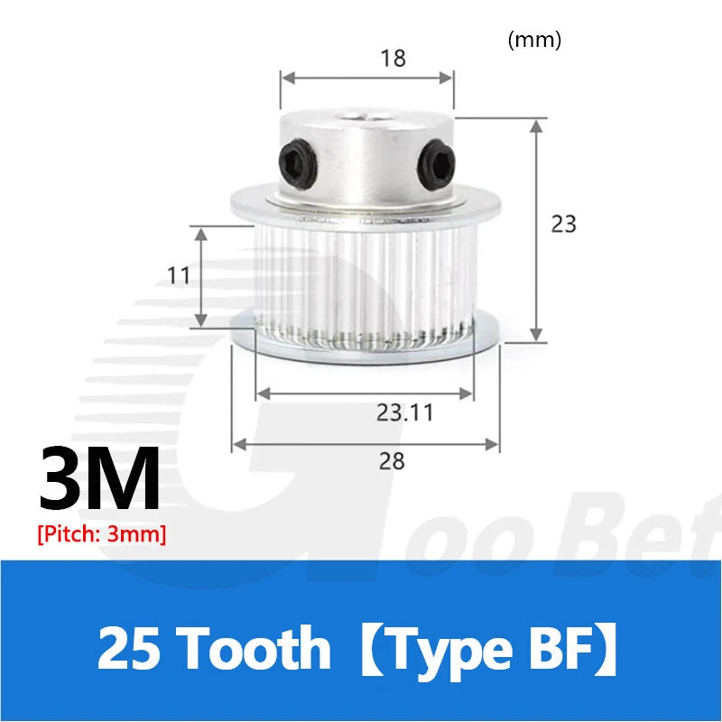 3M 10mm Timing Belt Drive Pulley 3mm Pitch 15 - 50 Tooth Without Hub 4-20mm Bore