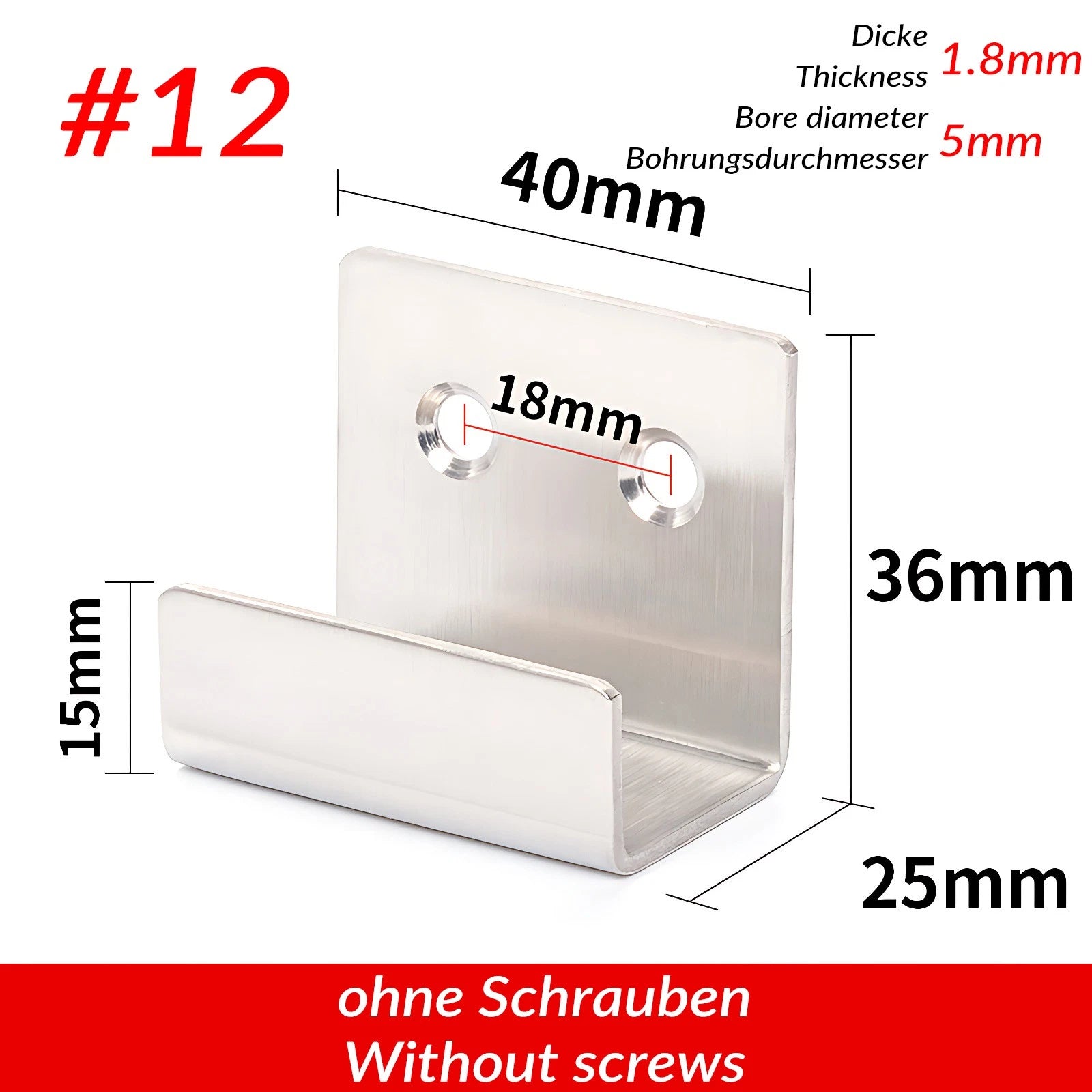 U Shaped Brackets Flat Hooks Stainless Hooks Ceramic Tile Display Bracket