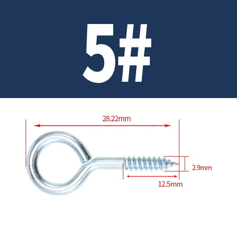 Zinc Screw Eyes & Hooks — Metric Wood Thread, 16–105mm, Hook & Eye with Optional Wall Plug