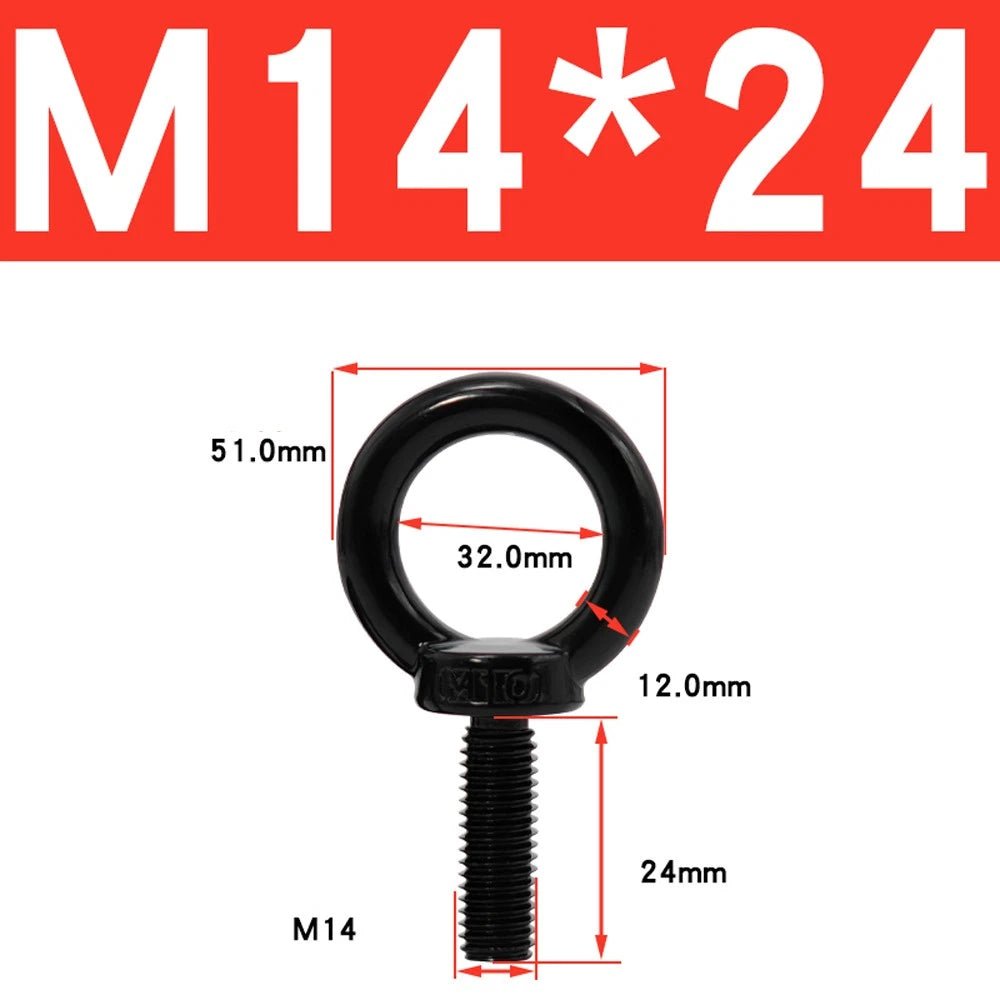 Black 304 Stainless Steel Eye Bolts and Eye Nuts — M3 to M20 Lifting Hardware - HomeDIYer
