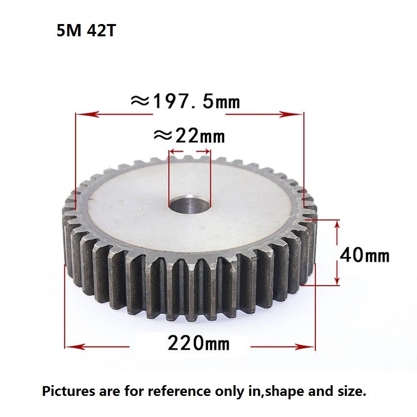 5 Modulus 10-70Tooth Spur Gears 45# Steel Thickness 40mm Motor Power Drive Gear