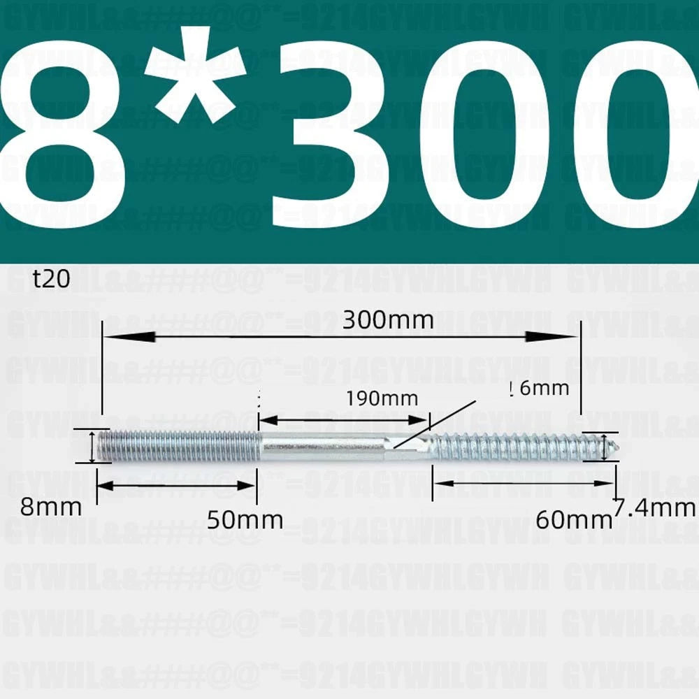 M6 M8 M10 Hanger Bolts – Zinc Plated Steel Torx Drive, Headless Furniture Wood Screws for Sofa Legs & Mounting